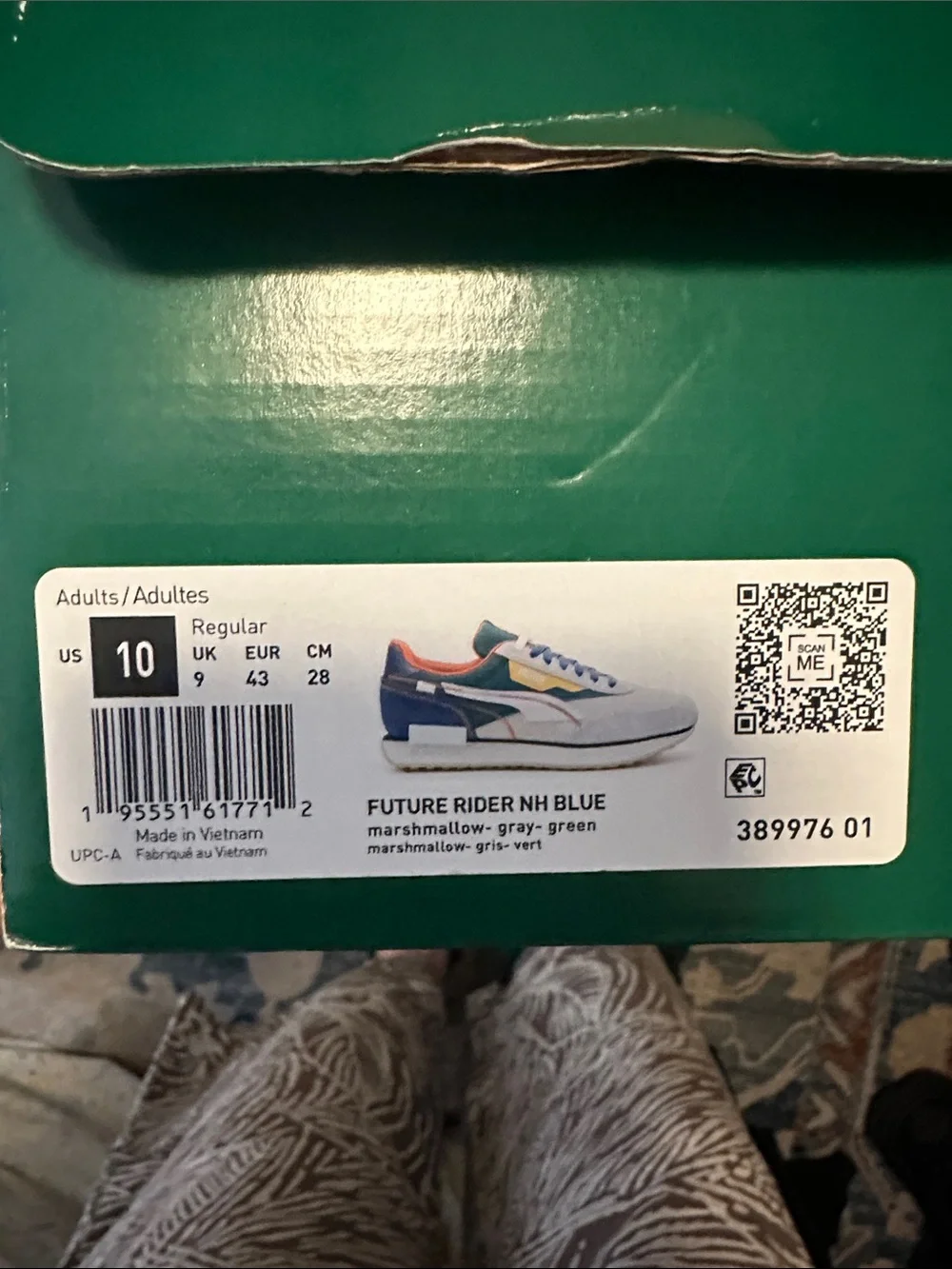 Puma Men's Multicolor Future Rider Low-Profile Sneakers with Blue Laces size 10